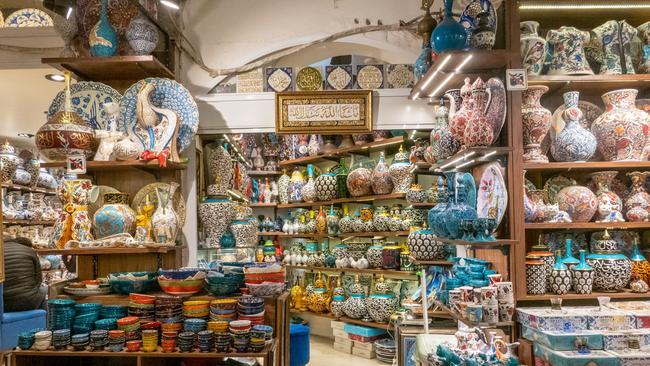 Ceramics for sale at The Grand Bazaar in Istanbul.