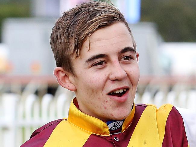 Luke Tarrant after winning Race 6 on "Danchai" at the Ipswich Cup Raceday. Pics Tara Croser.