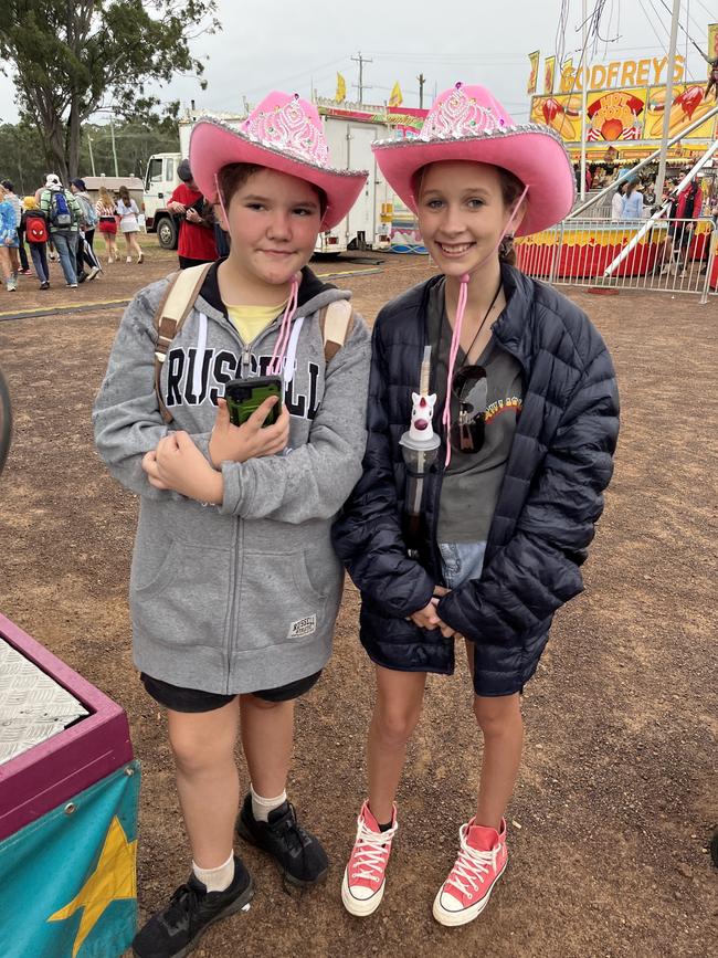 Having a ball at the Fraser Coast Show were Layla Lera and Jorja Anderson.