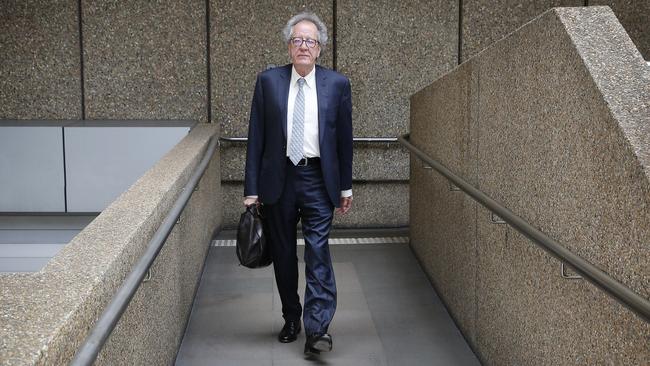 Actor Geoffrey Rush pictured at Supreme Court in Sydney for day 5 of the hearing. Picture: Richard Dobson