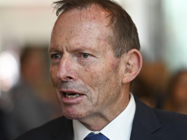 CANBERRA, AUSTRALIA - NOVEMBER 30:  Tony Abbott attends his Portrait reveal in the Members Hall at Parliament House in Canberra. Picture: NCA NewsWire / Martin Ollman