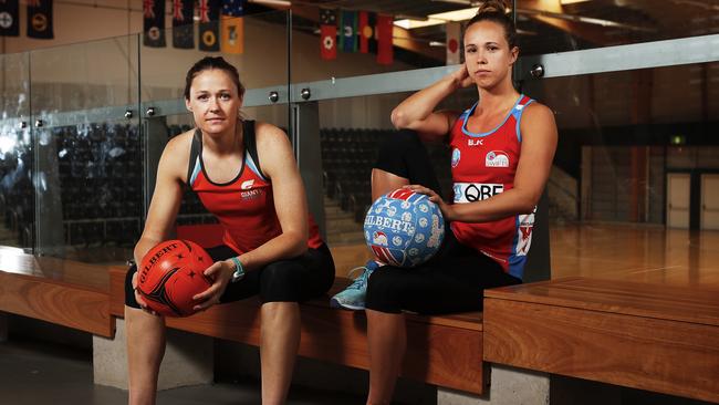 Netballers Susan Pettitt (Giants) and Paige Hadley (Swifts) will clash in round one.