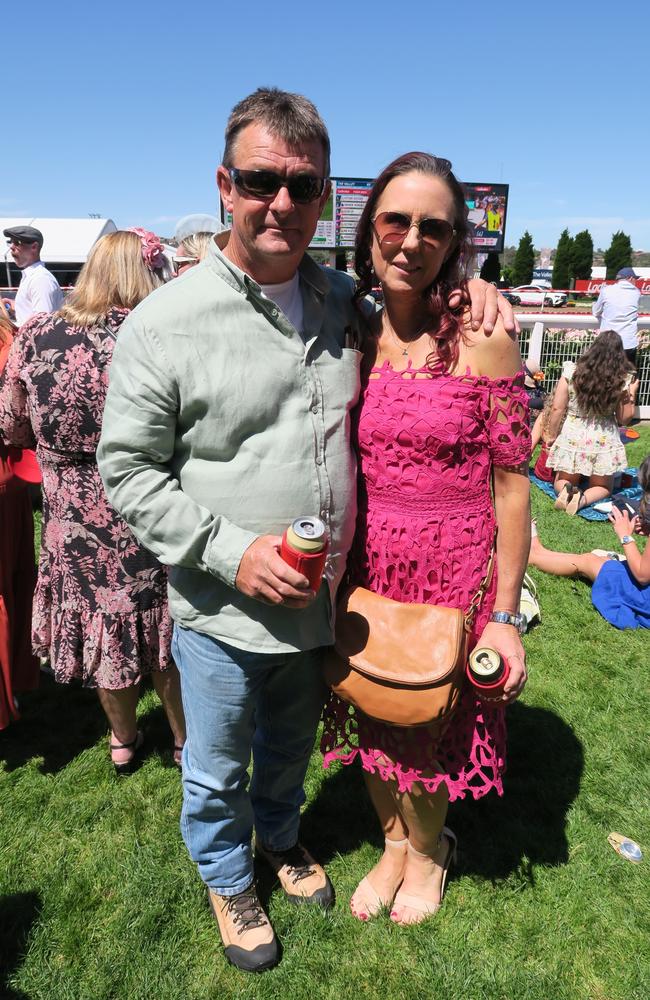 Rachael and David together at the Cox Plate.