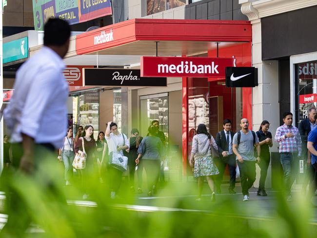 SYDNEY, AUSTRALIA - NCA NewsWire Photos - DECEMBER 14, 2022: The Medibank shop located in 323 George St, Sydney, New South Wales. Picture: NCA NewsWire / Christian Gilles