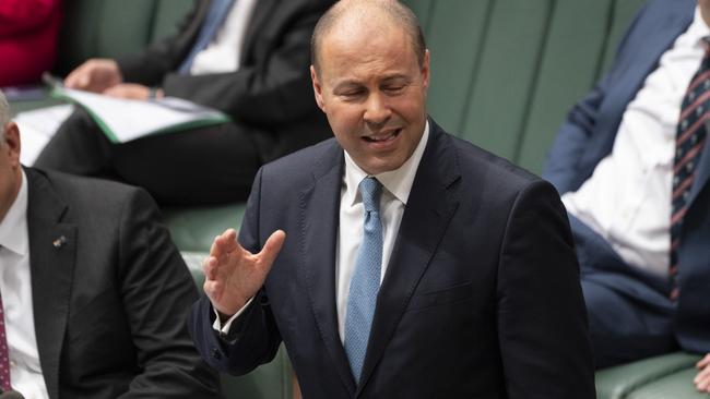 Treasurer Josh Frydenberg in question time on Thursday. Picture: Martin Ollman