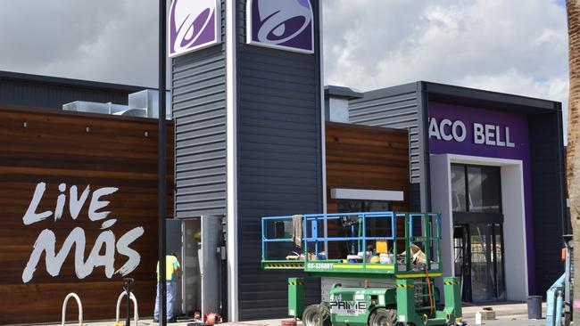 Last-minute touches are being out on Taco Bell North Lakes which is opening on Saturday, December 15. Picture: David Alexander