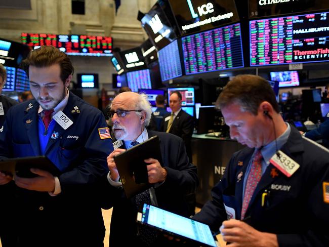 Wall Street stocks finished with steep losses on Monday. Picture: AFP