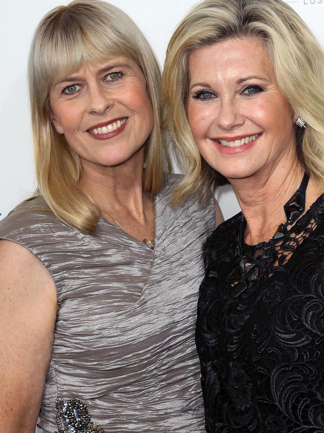 Newton-John with Terri Irwin (L) at the Steve Irwin Gala Dinner in Los Angeles, May 2016. The singer worked closely with the Irwin family on the Australia Zoo Wildlife Warriors charity. Picture: Getty