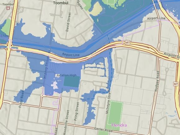 Brisbane flood mapping for Cyclone Alfred: Hendra and Toombul