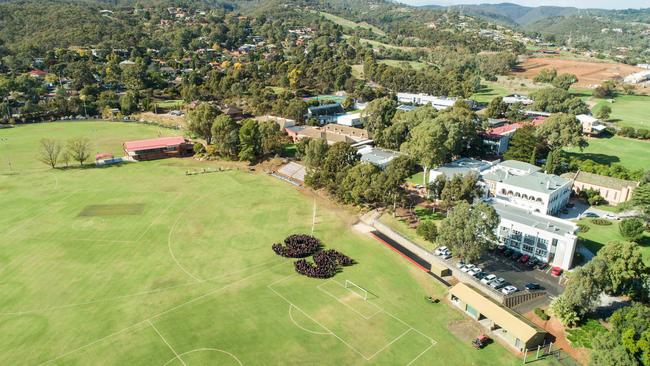 Rostrevor College, at Woodford, seen from the air.