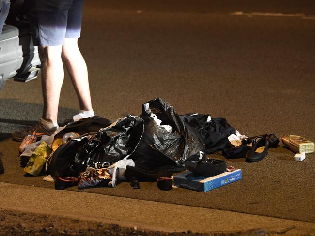 The items were laid out across the road. Picture: Gordon McComiskie