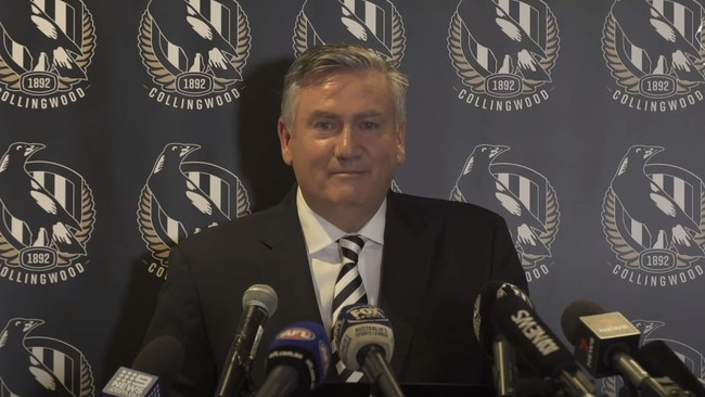 Eddie McGuire after resigning as president last year. Picture: Collingwood Football Club