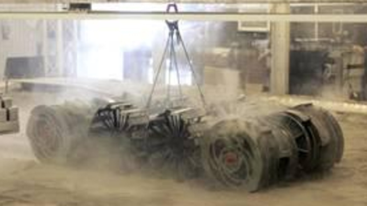 Testing the Regolith Advanced Surface Systems Operations Robot (RASSOR) in the sandpit at the Kennedy Space Centre. Picture: NASA