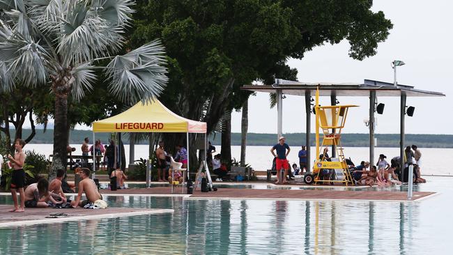 Cairns Regional Council lifeguards responded to the incident on the Esplanade, and asked everyone to leave the water. PICTURE: BRENDAN RADKE