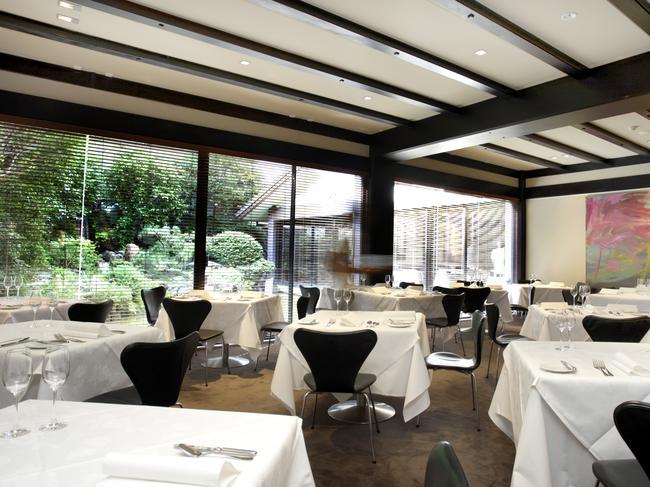 Meal area of Tetsuya's restaurant on Kent Street, Sydney.