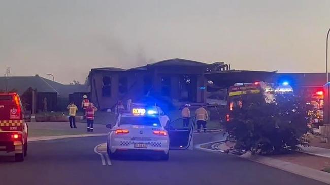 A house alight on Freshwater Dr, Dubbo. Photo: Facebook