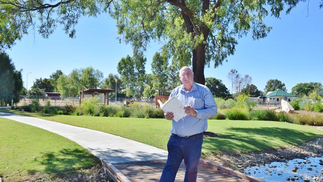 ROADS TO FOOTPATHS: Western Downs Regional Council Works and Technical Services Councillor George Moore said the council continued to build connectivity across local towns by investing in new footpath linkages. Pic: Peta McEachern