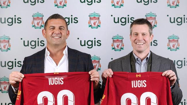 Forum Finance director Bill Papas, also known as Basille Papadimitriou, left, with Liverpool FC managing director and chief commercial officer Billy Hogan.