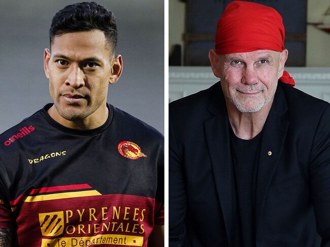 Israel Folau and Peter Fitz