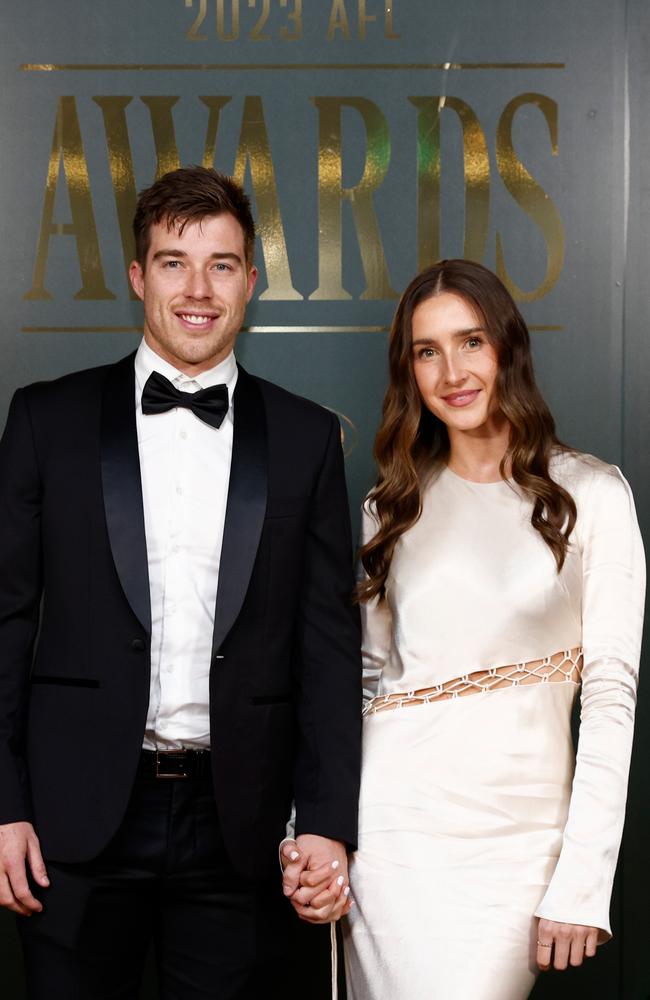 Zach Merrett and Alexandra Bourne. Picture: Getty