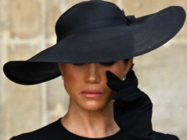 ONE TIME USE FOR NEWS.COM.AU ONLY - FEES APPLY -  Mandatory Credit: Photo by Tim Rooke/Shutterstock (13400105iq) Meghan Duchess of Sussex The State Funeral of Her Majesty The Queen, Service, Westminster Abbey, London, UK - 19 Sep 2022  Picture: Tim Rooke/Shutterstock