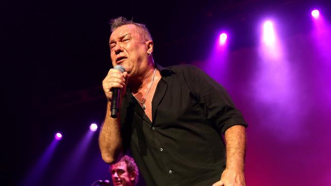 Jimmy Barnes performs with Ian Moss during Cold Chisel's last concert at Qantas Credit Union Arena. Picture: Greggg Porteous