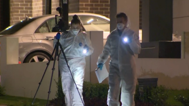 Police are investigating a suspected gangland shooting after man was killed in Elizabeth Hills in Sydney's west. Picture: Nine