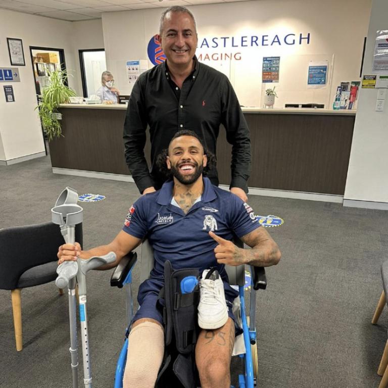 Josh Addo-Carr and his agent, Mario Tartak.