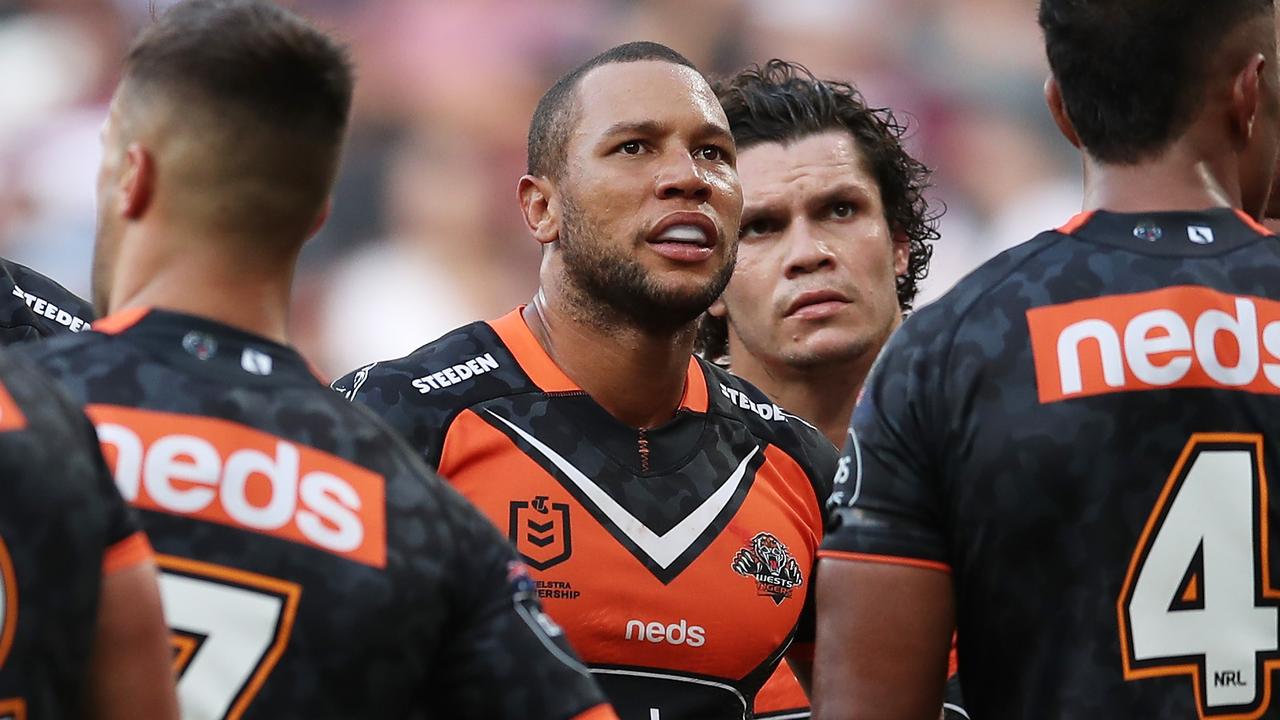 Moses Mbye is on big money at Wests Tigers. Picture: Matt King/Getty Images