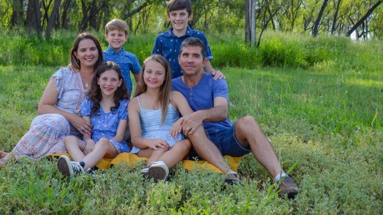 Steven and Kate Ball with their children Cooper, Kaely, Summah and Nate in a family portrait taken in November 2021. Photo: Lizzy. D Photography