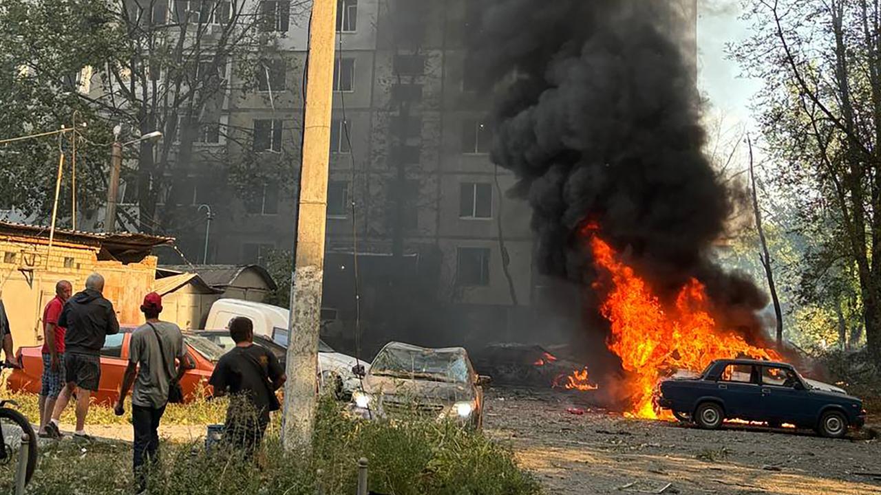 This image posted on the Telegram account of Deputy Head of the Office of the President of Ukraine Oleksiy Kuleba damage from a missile attack in Kharkiv. Picture: Telegram/@oleksiykuleba/AFP