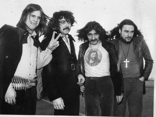 Ozzy and the Aussies ... Black Sabbath at Adelaide Airport in 1971. L-R: Ozzy Osbourne, Tony Iommi, Geezer Butler and Bill Ward.