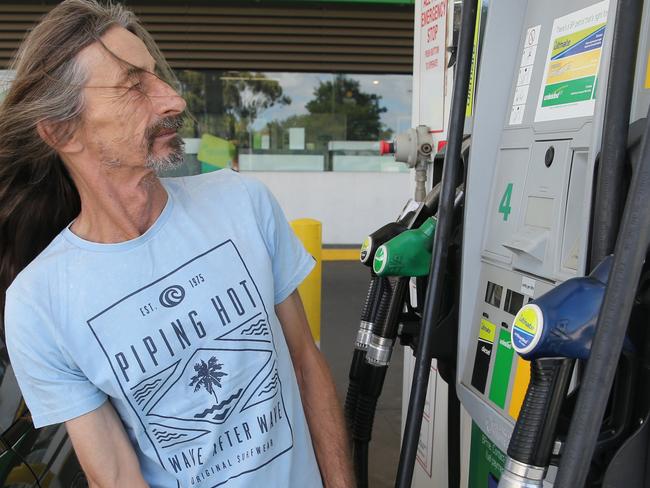 Petrol Prices.  BP Melbourne Road, North Geelong. George Karbanenko fills up. Picture: Mike Dugdale