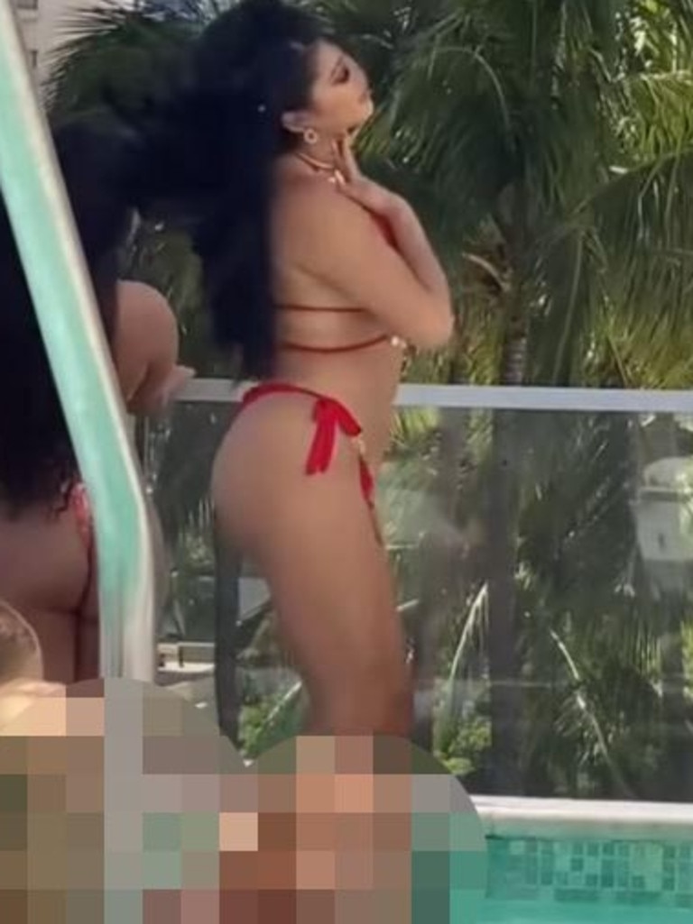 An influencer has been slammed for her ‘inappropriate’ antics at a family pool. Picture: Instagram/Influencersinthewild