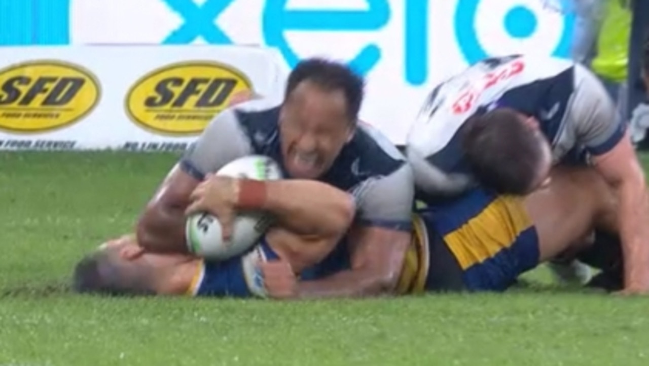 Felise Kaufusi’s tackle on Ryan Matterson.