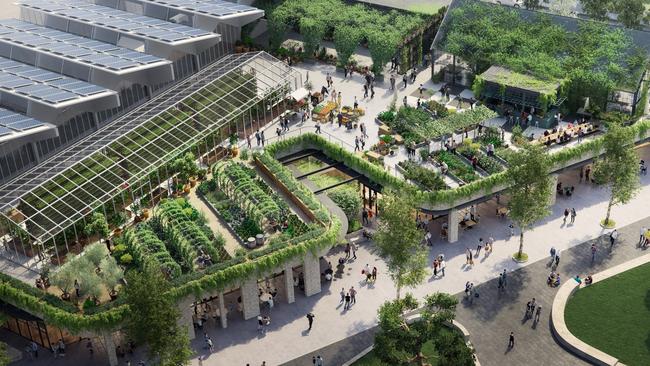 The centre will host an urban rooftop farm to service a restaurant, cafe and eatery.