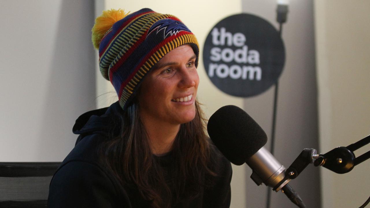 Crows AFLW premiership star Chelsea Randall on Mark Soderstrom’s The Soda Room podcast. Picture: Supplied