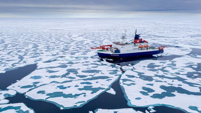 Russian data is critical to understanding the changing climate of the Arctic, researchers say. Above, heading for the new MOSAiC ice floe, the Polarstern takes the shortest way to the area of interest: via the North Pole.