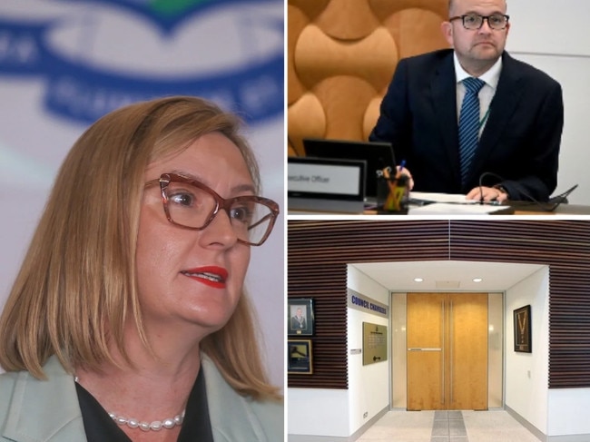 Gold Coast City Council governance chair Brooke Patterson (pictured left) has been accused of potential misconduct. CEO Tim Baker (pictured right) sent her a letter warning her about her interactions with staffers. She has since raised concerns about a staffing restructure.