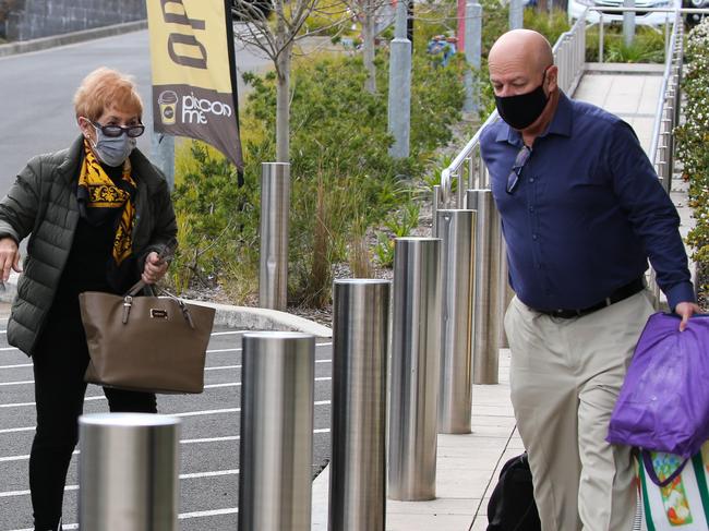 Melissa Caddick’s mother Barbara Grimley arrives at the NSW Coroner’s Court. Picture: NCA NewsWire/Gaye Gerard