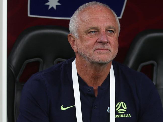 Coach Graham Arnold has guided Australia to the World Cup. Picture: MUSTAFA ABUMUNES / AFP