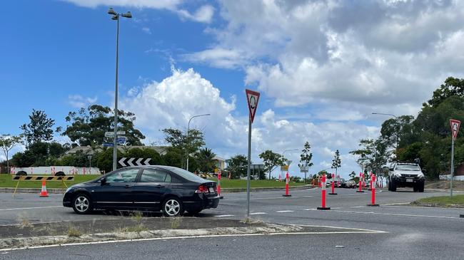 The Wardoo and Cotlew Streets intersection and road upgrade underway by the Gold Coast City Council.