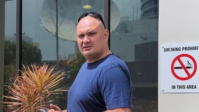 NT Police officer Karol Adam Jarentowski leaving Darwin Local Court. He has been charged with assault, attempting to pervert the course of justice and engaging in conduct that breached his domestic violence order. Picture: Zizi Averill