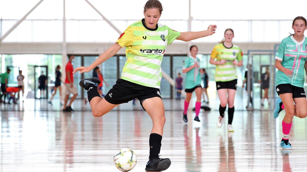 Ipswich futsal gun Sarah Bonifant in action.