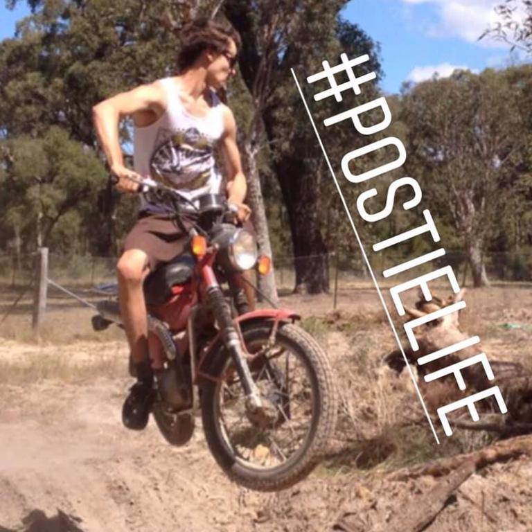 An Aussie daredevil pushes his postie bike to the edge. Picture: Facebook/Postie Bikes Australia