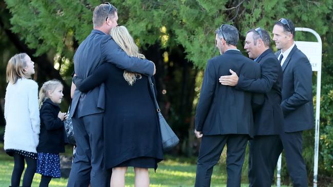 Mourners at the funeral Service for Katrina Miles and her children. Picture: Colin Murty