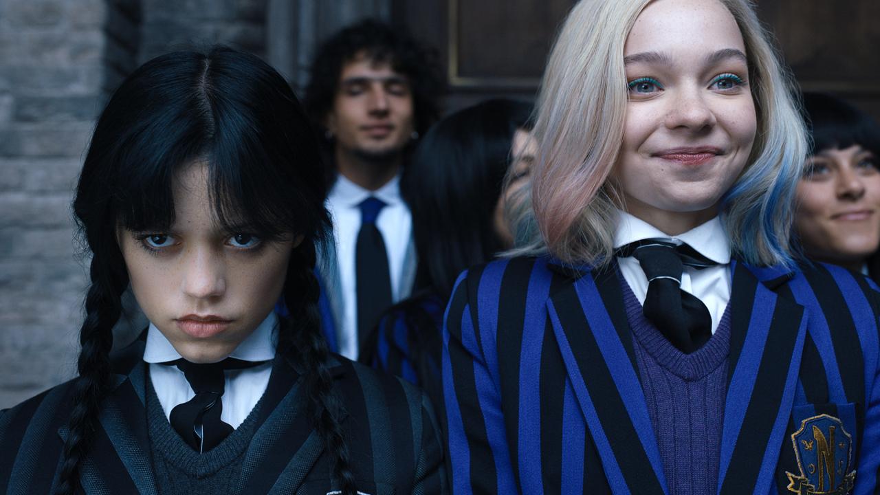 Wednesday stars Jenna Ortega and Emma Myers. Picture: Netflix