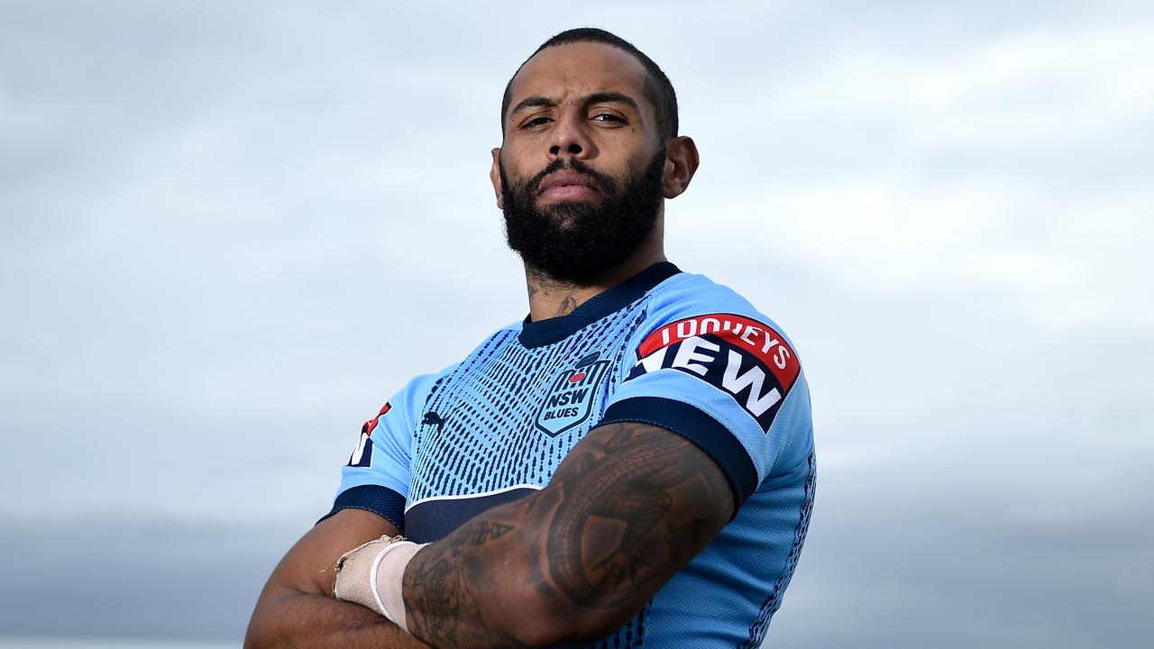 GOLD COAST, AUSTRALIA - JUNE 24: Josh Addo-Carr poses after a New South Wales Blues State of Origin training session at Ned Byrne Field on June 24, 2021 in Gold Coast, Australia. (Photo by Matt Roberts/Getty Images)