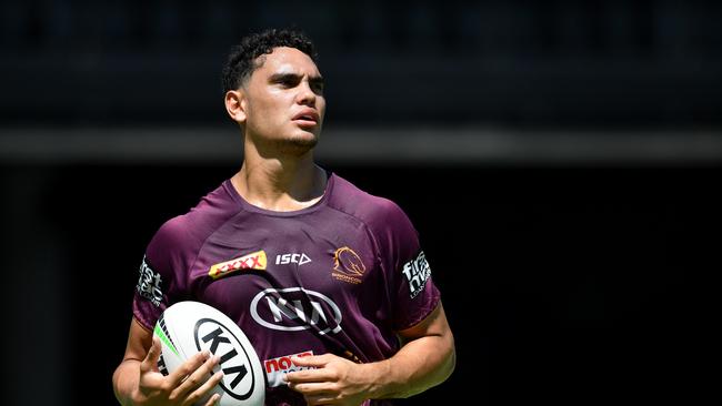 The latest freakish winger to come off the Broncos production line: Xavier Coates. Picture: AAP