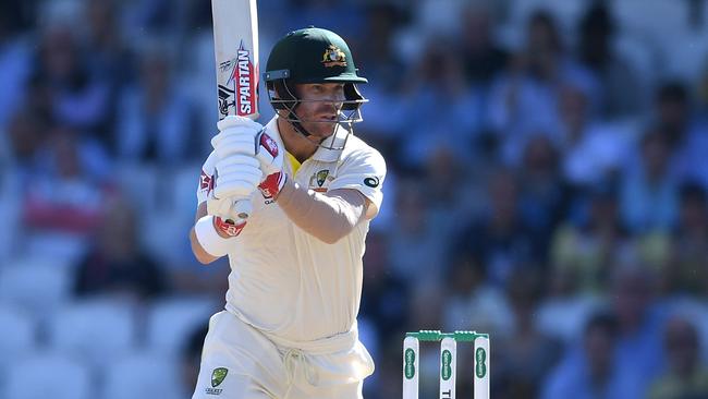 David Warner gets runs in his second innings at The Oval. Picture: Getty Images